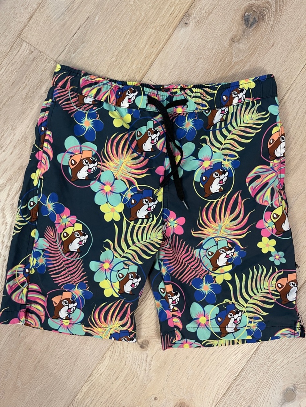 BUC-EES Kids Floral Tropical Swim Trunks boys size Youth medium
